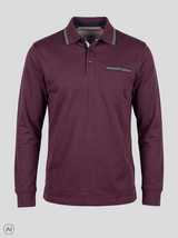 Origon langærmet polo I vinrød PLUSSIZE