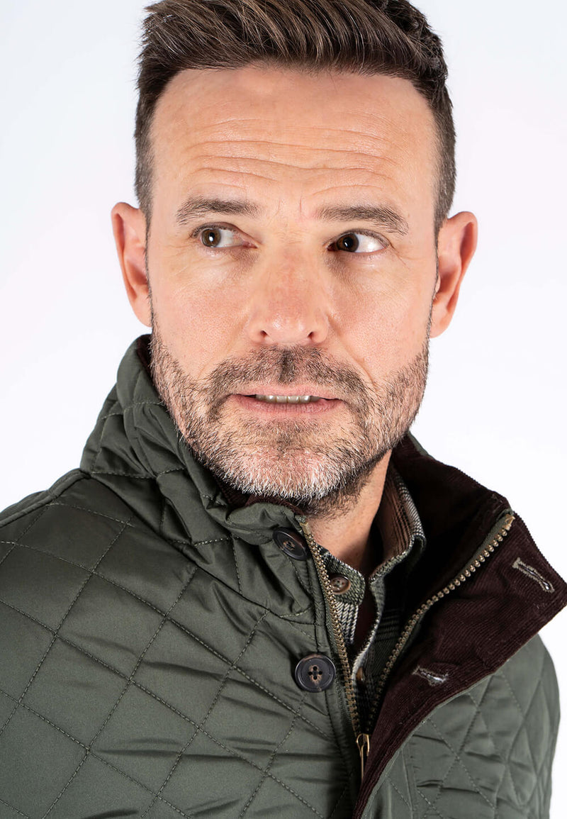 Harald quiltet jakke I armygrøn