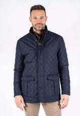 Harald quiltet jakke I navy