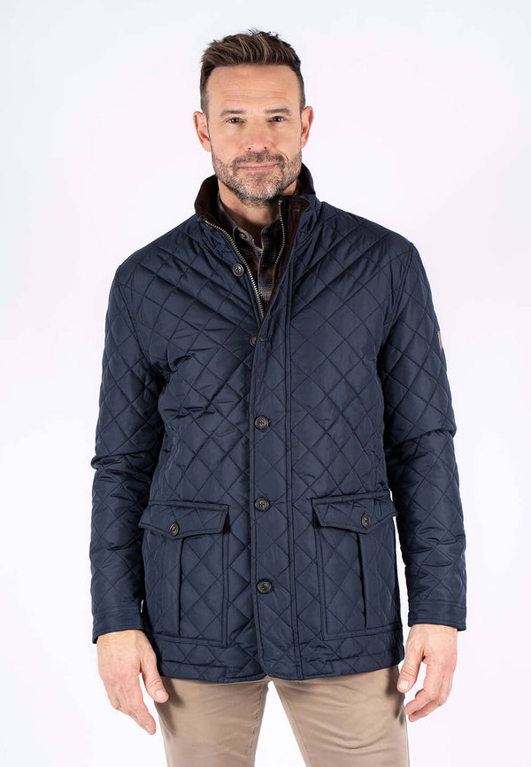 Harald quiltet jakke I navy