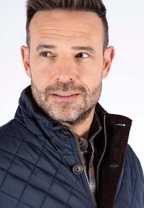 Harald quiltet jakke I navy