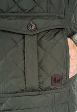 Harald quiltet vest I armygrøn