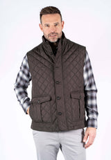 Harald quiltet vest I brun