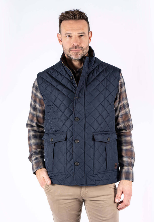 Harald quiltet vest I navy