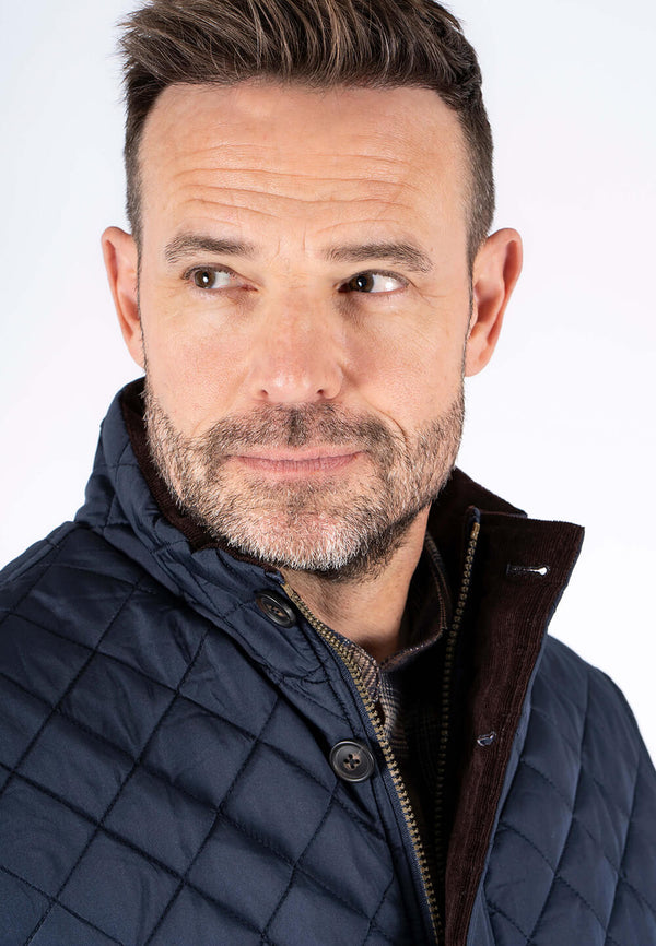 Harald quiltet vest I navy