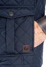 Harald quiltet vest I navy