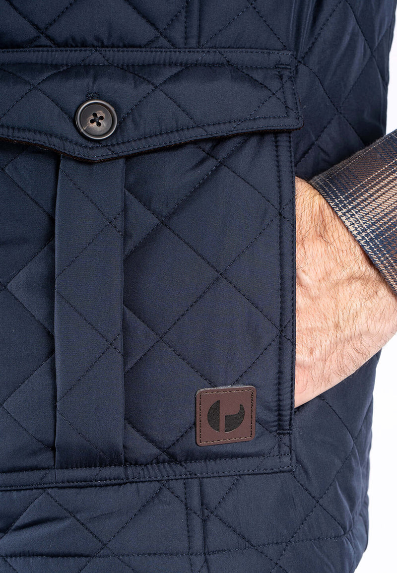 Harald quiltet vest I navy