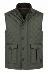 Harald quiltet vest I armygrøn