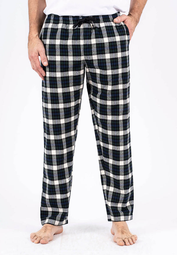Pyjamas bukser I hvid/grøn tern
