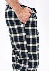 Pyjamas bukser I hvid/grøn tern