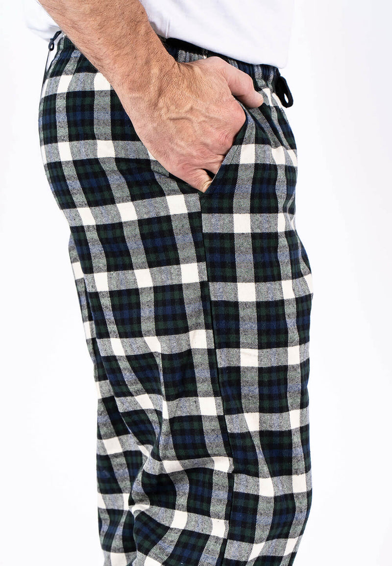 Pyjamas bukser I hvid/grøn tern