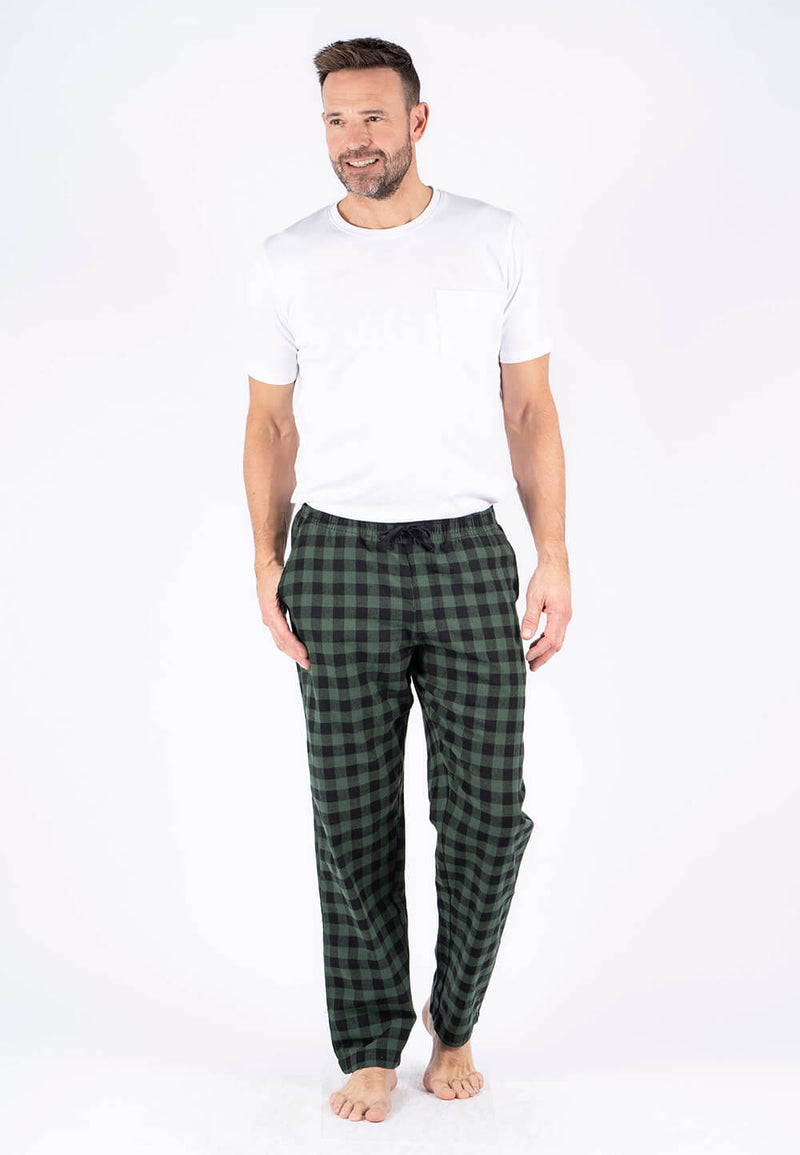 Pyjamas bukser I sort/grøn tern