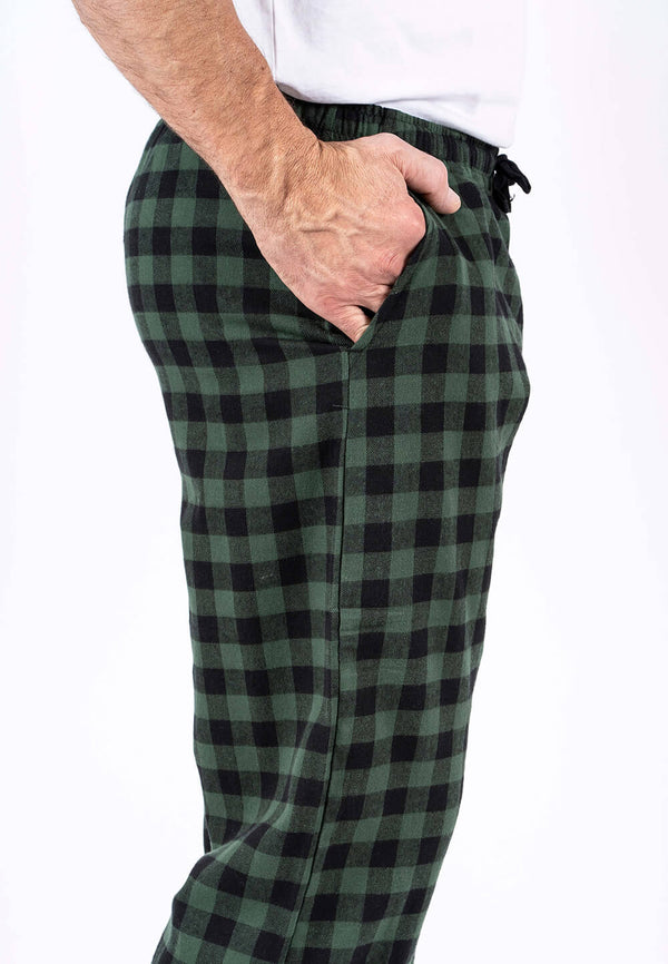Pyjamas bukser I sort/grøn tern