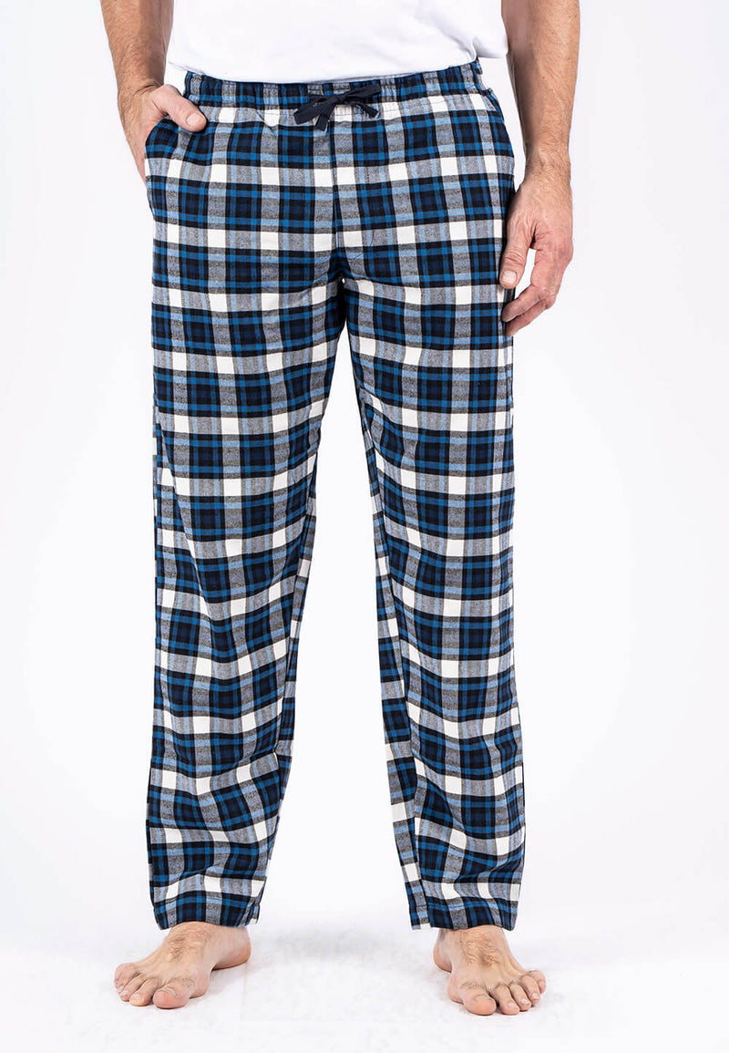 Pyjamas bukser I hvid/blå tern