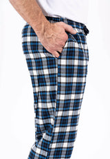 Pyjamas bukser I hvid/blå tern