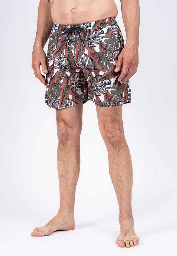 Cancun swimshorts med print I grøn/orange