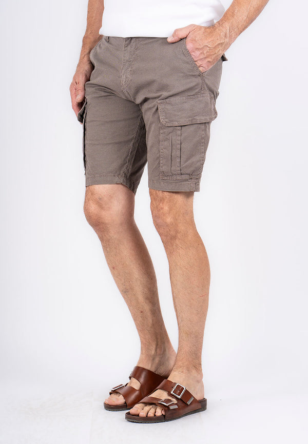 Allan cargo shorts med print I brun