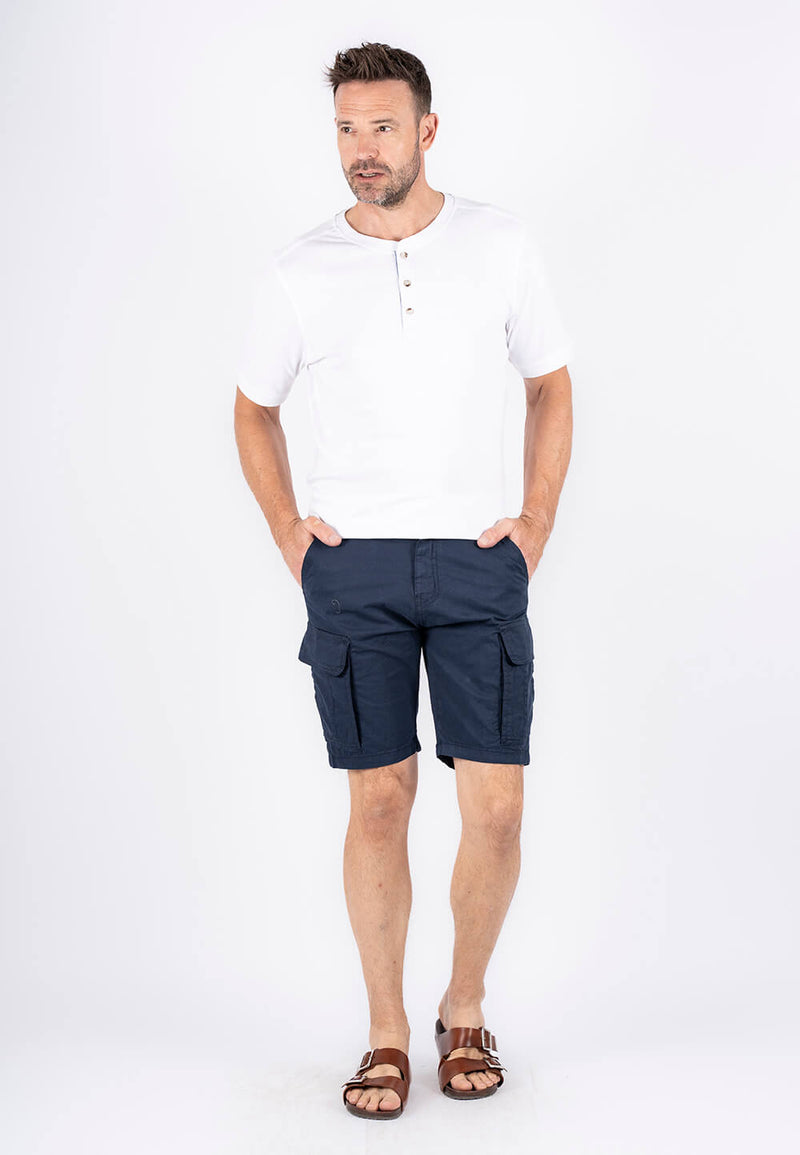 Allan cargo shorts med print I navy