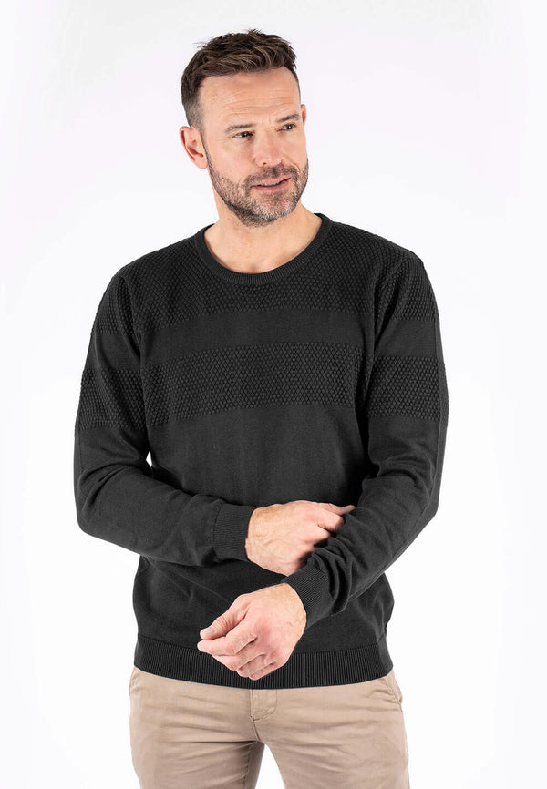 Nilson o-strik med struktur i sort