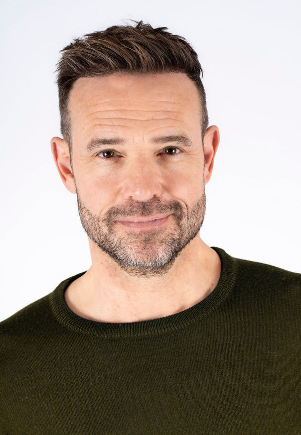 Gordon merino strik med O-hals i army