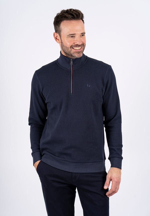 Cole sweat half zip i navy