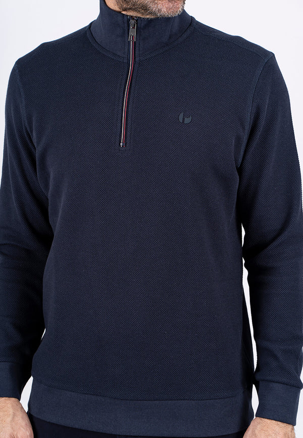 Cole sweat half zip i navy