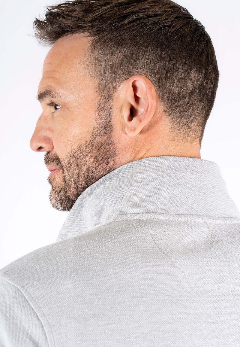 Leander sweat med halfzip I lys grå