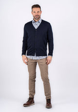 Gordon merinould cardigan I navy