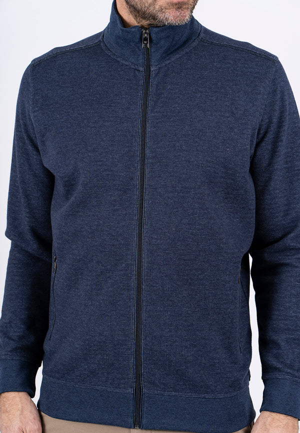 Chest sweat cardigan med lommer i navy