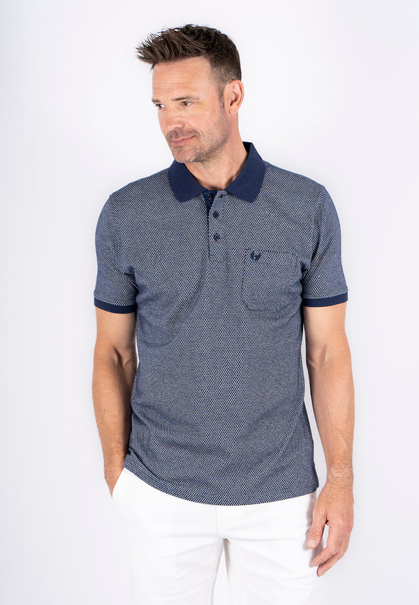 Dorset polo med brystlomme I navy