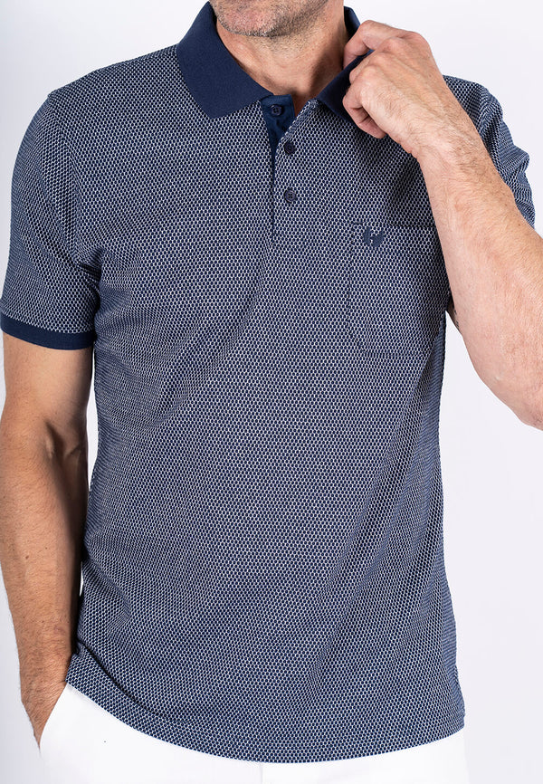 Dorset polo med brystlomme I navy