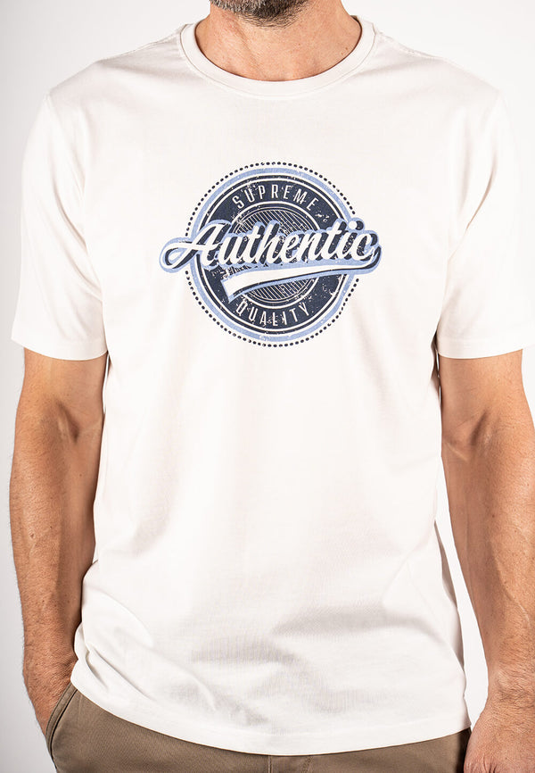 Atwood t-shirt med print I hvid