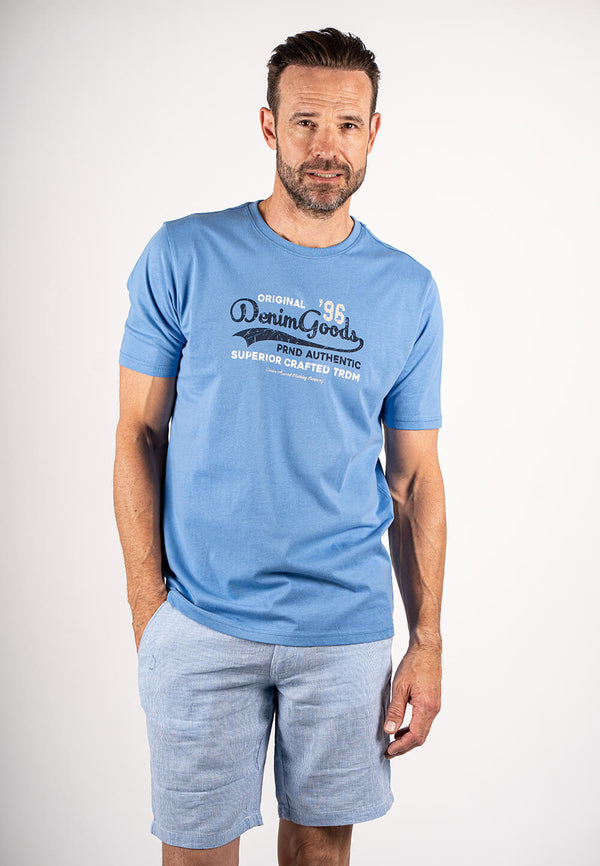 Atwood t-shirt med print I lys blå