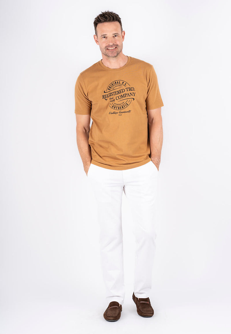 Diablo tee med print - Golden sand