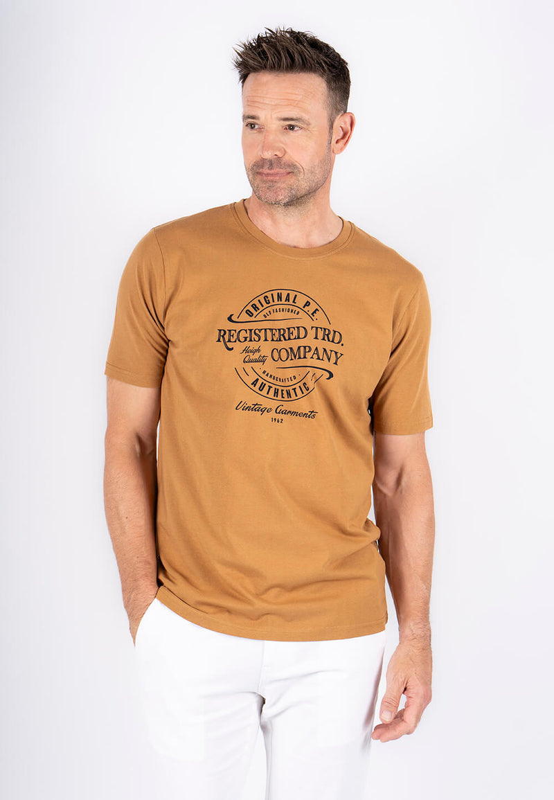 Diablo tee med print - Golden sand