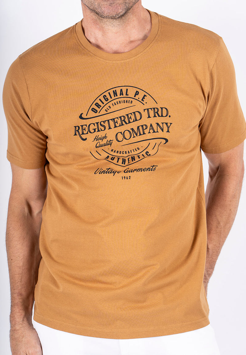 Diablo tee med print - Golden sand
