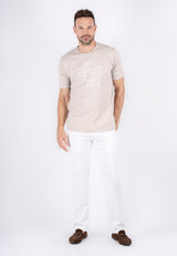 Diablo tee med print - Light sand