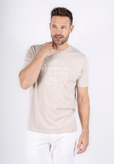Diablo tee med print - Light sand