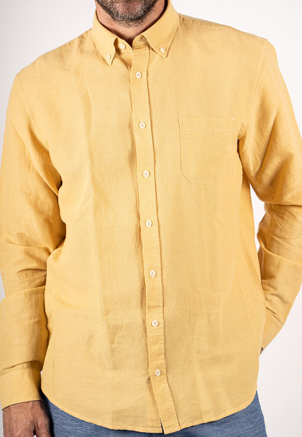 Frey LS Hørskjorte i gul