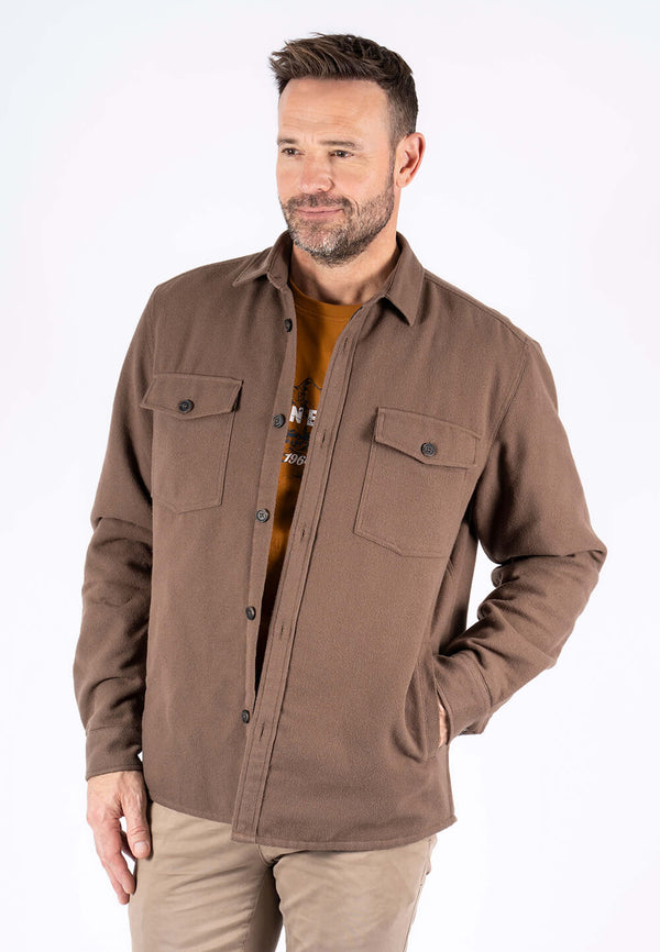 Noland overshirt med foer I brun