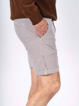 Brian stribede shorts I hvid/brun