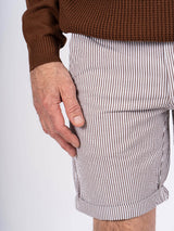 Brian stribede shorts I hvid/brun