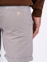 Brian stribede shorts I hvid/brun