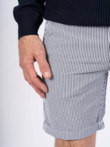 Brian stribede shorts I hvid/navy