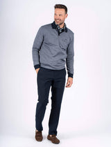 Rai sweat polo, langærmet i navy