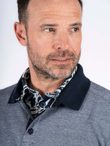 Rai sweat polo, langærmet i navy