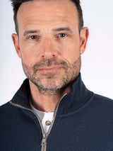 Alf sweat med halfzip I navy