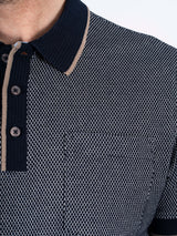 Hester polo med brystlomme I navy PLUSSIZE