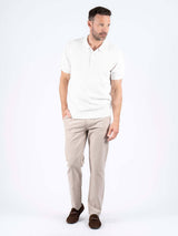 Charly strik polo med tern i hvid