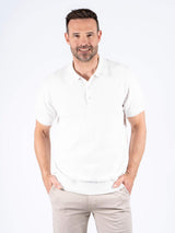 Charly strik polo med tern i hvid